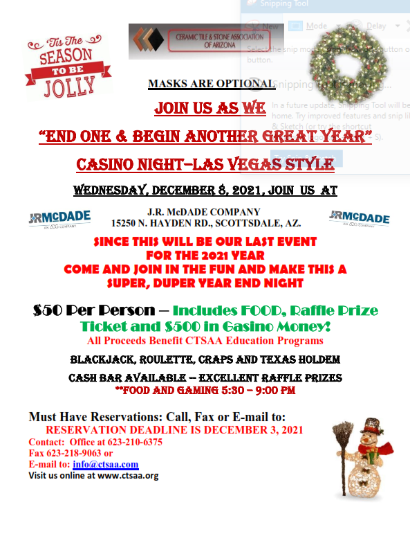 December Casino Night Flyer - click to download
